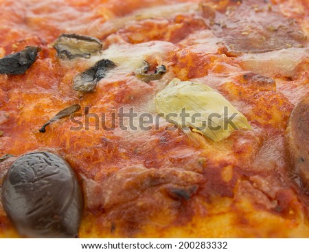Close up pizza textured background