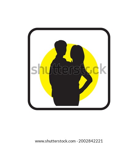 Silhouette of man and woman in love on a white background vector illustration