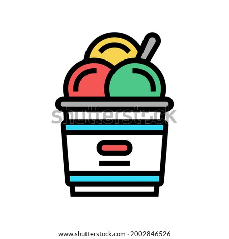 ice cream color icon vector. ice cream sign. isolated symbol illustration