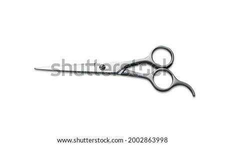 hair scissors on white background