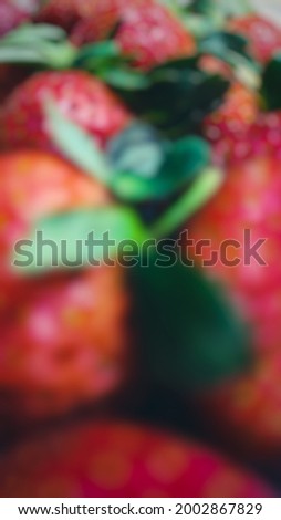 Defocused abstract background of strawberry. 