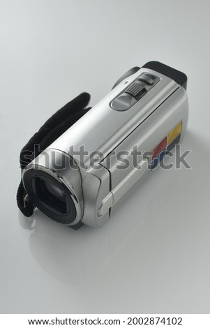 digital video camera on a white background