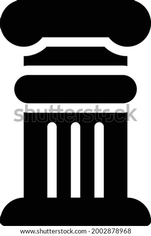 pillar with white background.pillar is a symbol of architect.glyph flat icon.