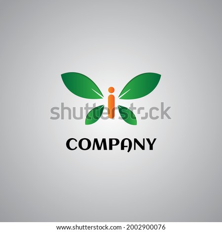 Letter i or butterfly go green logo inspiration good for profesional brand company