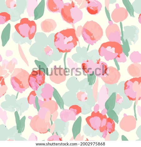 Seamless pattern with colorful pattern of abstract flowers