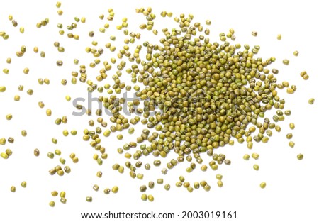 Mung beans (vigna radiata) isolated on white stock photo