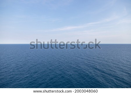Mediterranean sea horizon under a blue sky. Minimalist picture