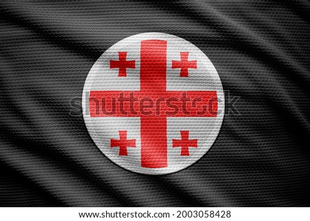 Georgia flag isolated on black background. National symbols of Georgia.