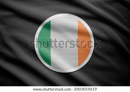 Ireland flag isolated on black background. National symbols of Ireland.