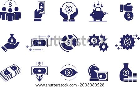 Finance  black Icons vector design 