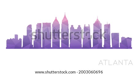 Atlanta, GA, USA Low Poly Skyline Clip Art City Design. Geometric Polygon Graphic Horizon Icon. Vector Illustration Symbol.