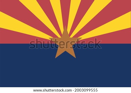Vector Image Of Flag Of The State Of Arizona. Color Illustration Of American State Jack