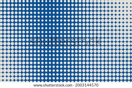 Pop art creative concept colorful comics book magazine cover. Polka dots blue and grey background. Cartoon halftone retro pattern. Abstract  design for poster, card, sale banner, empty bubble.