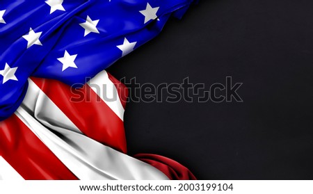 USA flag on black background