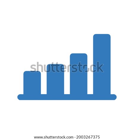 Analytic sales chart icon (Blue Vector illustration)