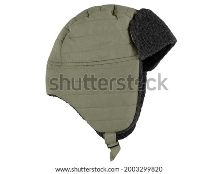 Children's green hunting winter aviator hat