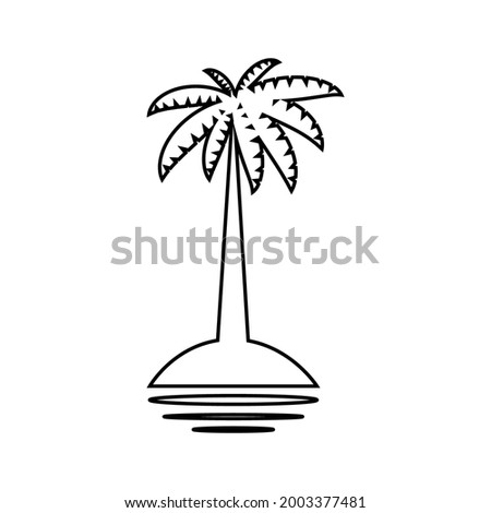 palm tropical tree set icons black silhouette illustration isolated on white background