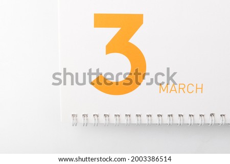 paper calendar on a white background