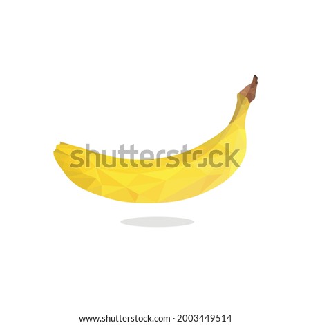 Low poly yellow banana. Vector of low poly banana. Low poly banan can use for your template. EPS 10