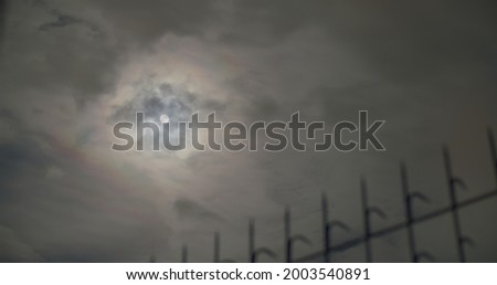 Clouds passing moon at night time. Full moon with cloudy night, spooky feeling like thriller horror films Halloween ghost mystery scary fairyland scene	
