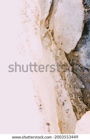 abstract snow background, ice and earth texture close-up
