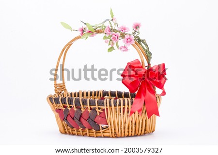 Chinese new year decorations empty hamper Royalty-Free Stock Photo #2003579327