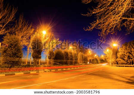 road night car tracks low speed photography
