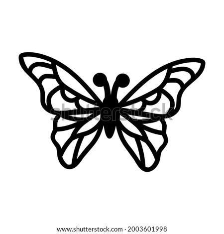Butterfly on white background. Vector illustration.