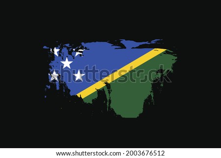 Grunge Style Flag of the Solomon Islands. It will be used t-shirt graphics, print, poster and Background.