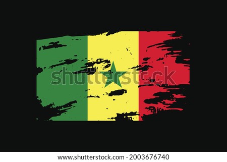 Grunge Style Flag of the Senegal. It will be used t-shirt graphics, print, poster and Background.