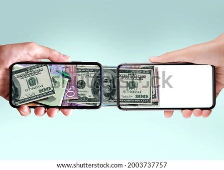 money transfer concept, mobile banking Royalty-Free Stock Photo #2003737757