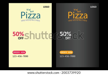 Delicious pizza food sale flyer template
