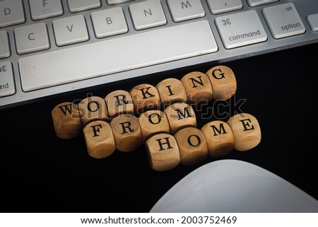 Working From Home Word In Wooden Cube