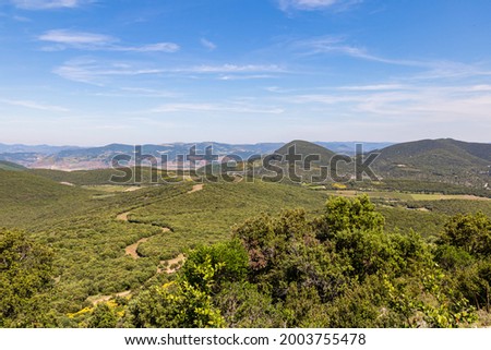 View of the landscape from the Pic de Vissou (Occitanie, France)