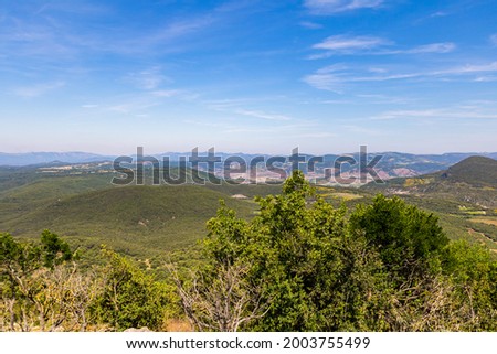 View of the landscape from the Pic de Vissou (Occitanie, France)