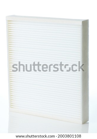 Clean hepa car filter isolated on studio background