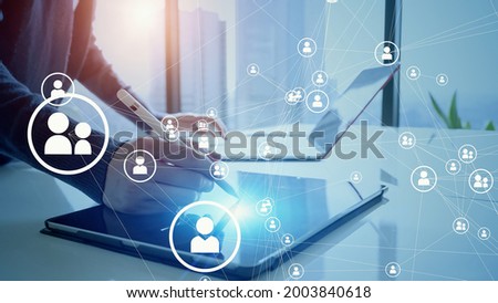 Human communication network concept. Human resources. Personnel management system. Royalty-Free Stock Photo #2003840618
