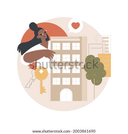 Condominium abstract concept vector illustration. Private residence in a building complex, condominium management, landlord owned household, multistorey house appartment abstract metaphor. Royalty-Free Stock Photo #2003861690