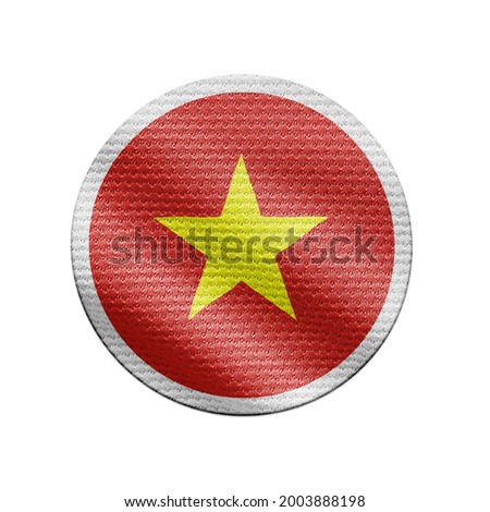 Vietnam flag isolated on white with clipping path. Vietnam flag frame with empty space for your text. National symbols of Vietnam.