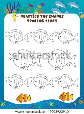 Basic writing practice for preschool and kindergarten kids to improve basic writing skills. To Draw simple lines printable worksheet for preschool and kindergarten kids.