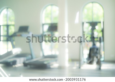 blurred interior sport gym with white background