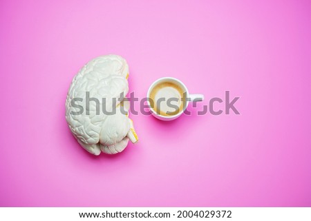 Brain works half power without coffee concept