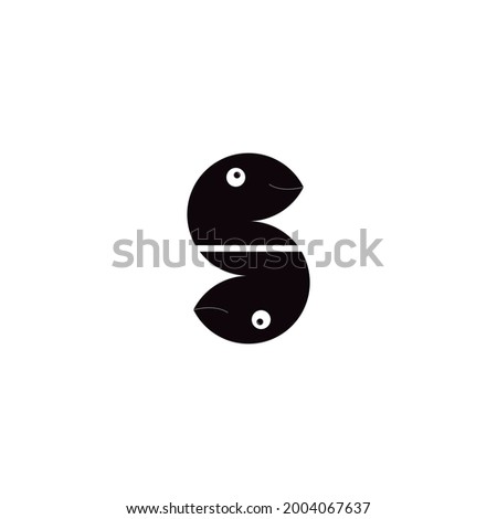 simple design logo, symbol and icon combination of letter s and snake
