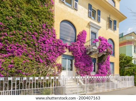 Apartment buildings in Monterosso, Italy. Residential outdoor landscape.