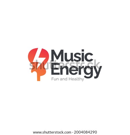 music energy logo design concept. 