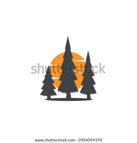 Pine tree logo concept with simple and elegant design
