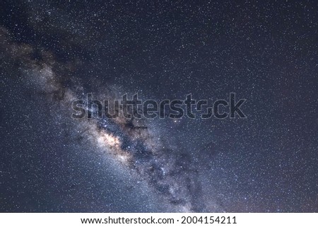Milky way night sky and star on dark background. nebula and galaxy with noise , grain and dust. Photo by long exposure and select white balance.selection focus.amazing