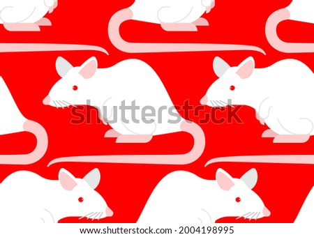 White laboratory mouse pattern seamless. Laboratory rat background