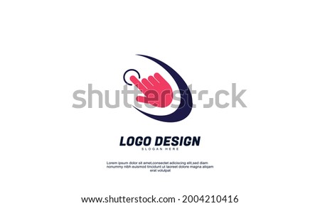 Illustration of graphic abstract creative modern icon design finger touch logo element with company  template best for identity and design logo vector