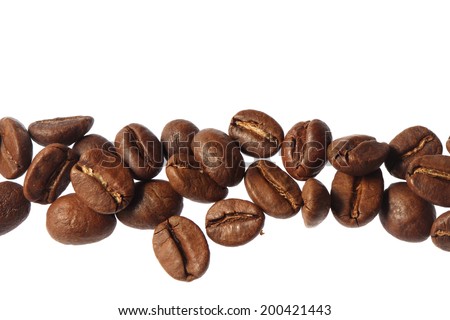 coffee beans isolated on white background. high resolution.